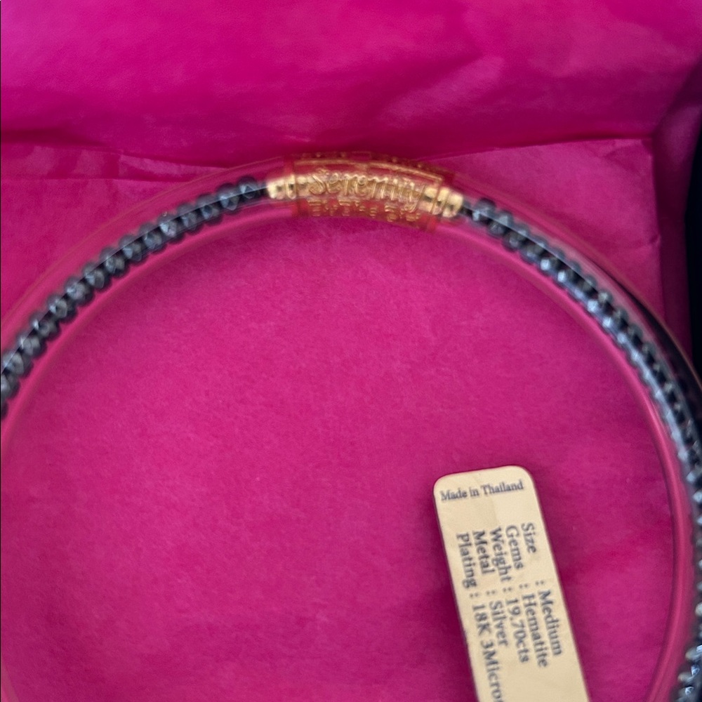 Budha Girl Medium Hermalite LUXE 19.7cts Bangle Bracelet Silver Metal Clear NEW - Picture 10 of 12